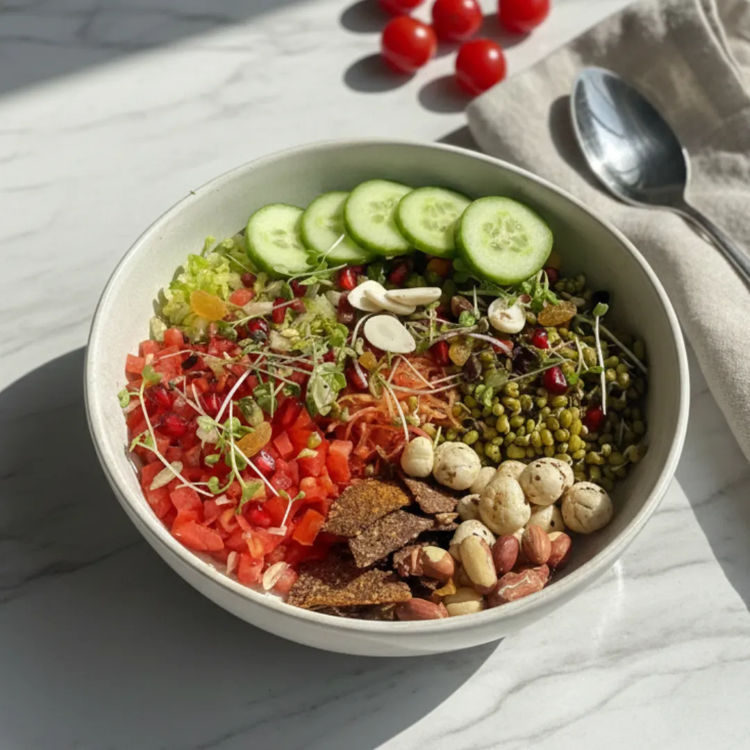 Sprouted Moong Energy Bowl with Tangy Nutty Sauce — Celato Fresh Ahmedabad